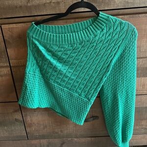 One sleeve green sweater